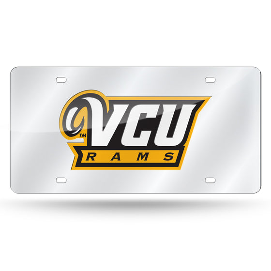 NCAA  Virginia Commonwealth Rams  12" x 6" Silver Laser Cut Tag For Car/Truck/SUV - Automobile Décor