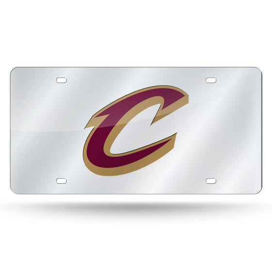 NBA Basketball Cleveland Cavaliers Silver 12" x 6" Silver Laser Cut Tag For Car/Truck/SUV - Automobile Décor