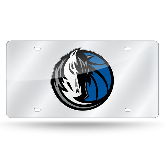 NBA Basketball Dallas Mavericks Silver 12" x 6" Silver Laser Cut Tag For Car/Truck/SUV - Automobile Décor