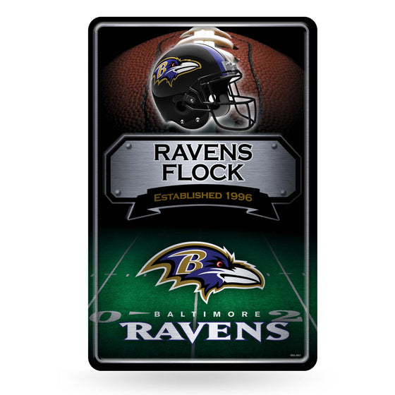 NFL Football Baltimore Ravens  11" x 17" Large Metal Home Décor Sign