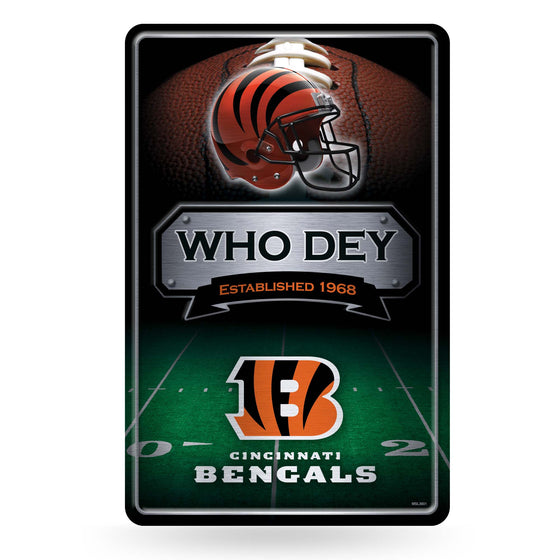 NFL Football Cincinnati Bengals  11" x 17" Large Metal Home Décor Sign