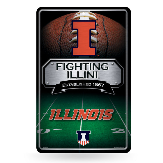 NCAA  Illinois Fighting Illini  11" x 17" Large Metal Home Décor Sign