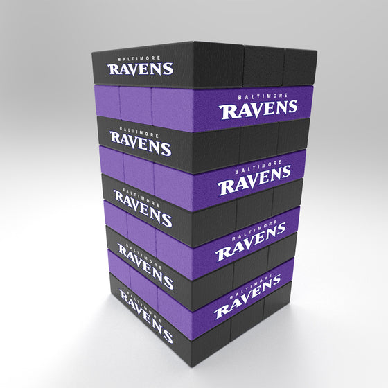 NFL Football Baltimore Ravens  Mini Jumbling Tower Game - Wood Stackem Game