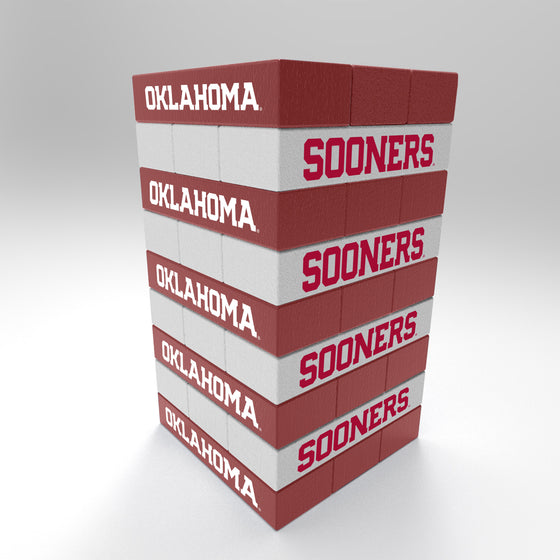 NCAA  Oklahoma Sooners  Mini Jumbling Tower Game - Wood Stackem Game