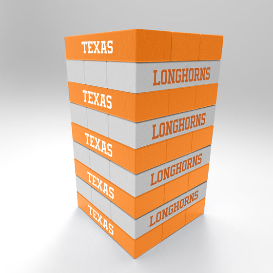 NCAA  Texas Longhorns  Mini Jumbling Tower Game - Wood Stackem Game