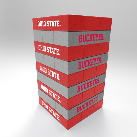 NCAA  Ohio State Buckeyes  Mini Jumbling Tower Game - Wood Stackem Game