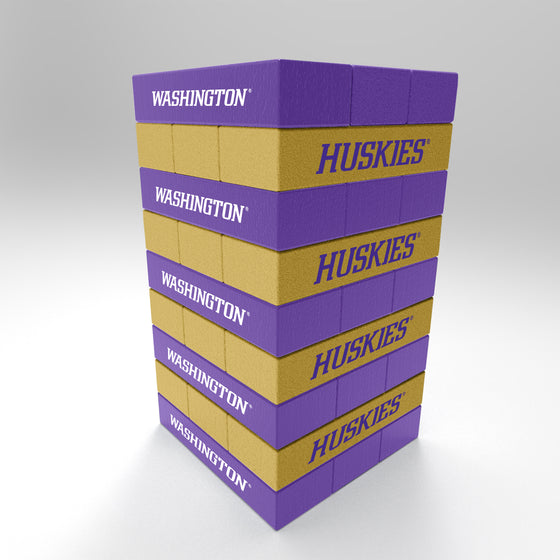 NCAA  Washington Huskies  Mini Jumbling Tower Game - Wood Stackem Game