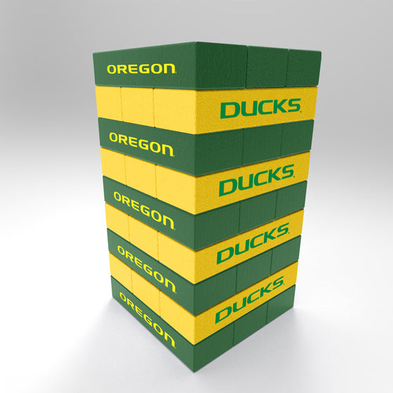 NCAA  Oregon Ducks  Mini Jumbling Tower Game - Wood Stackem Game