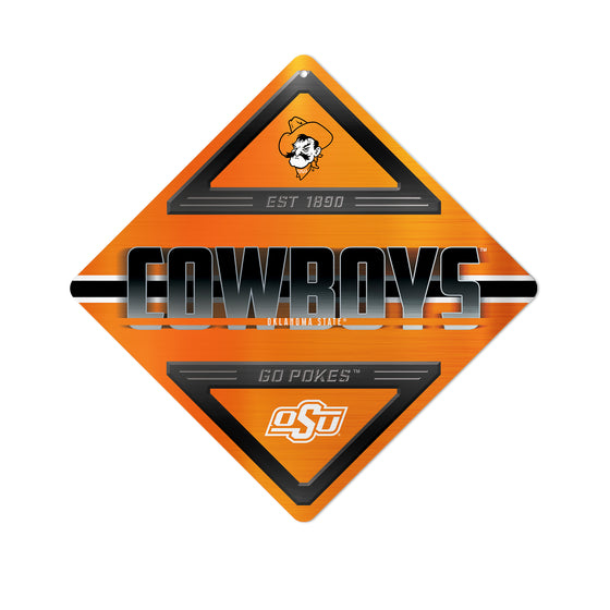 NCAA  Oklahoma State Cowboys  Metal Sign 16.5" x 16.5" Home Décor - Bedroom - Office - Man Cave