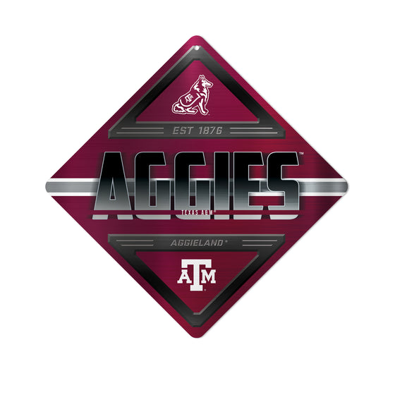 NCAA  Texas A&M Aggies  Metal Sign 16.5" x 16.5" Home Décor - Bedroom - Office - Man Cave