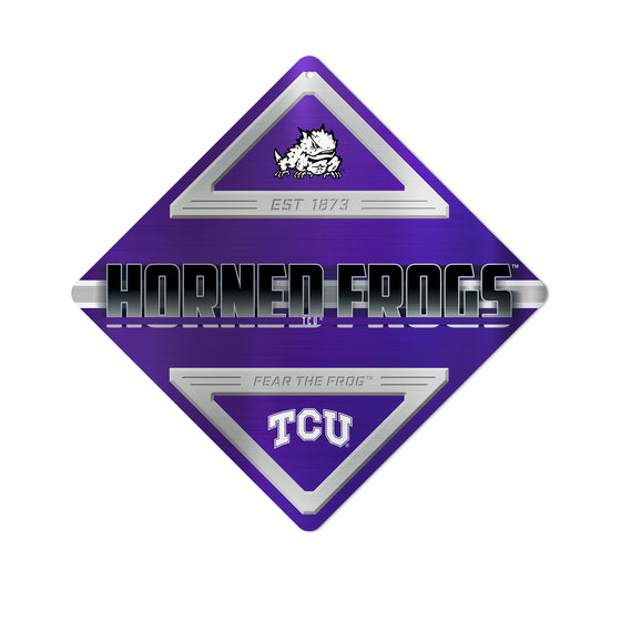 NCAA  TCU Horned Frogs  Metal Sign 16.5" x 16.5" Home Décor - Bedroom - Office - Man Cave
