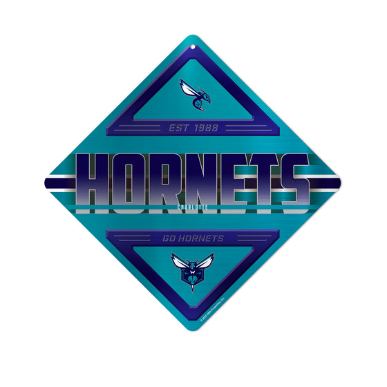 NBA Basketball Charlotte Hornets  Metal Sign 16.5" x 16.5" Home Décor - Bedroom - Office - Man Cave