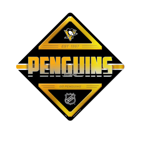 NHL Hockey Pittsburgh Penguins  Metal Sign 16.5" x 16.5" Home Décor - Bedroom - Office - Man Cave
