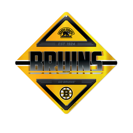 NHL Hockey Boston Bruins  Metal Sign 16.5" x 16.5" Home Décor - Bedroom - Office - Man Cave
