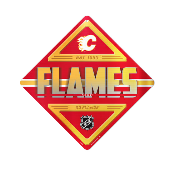 NHL Hockey Calgary Flames  Metal Sign 16.5" x 16.5" Home Décor - Bedroom - Office - Man Cave