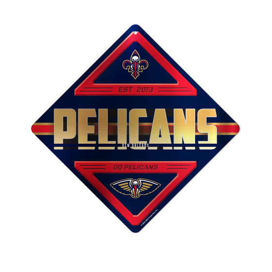 NBA Basketball New Orleans Pelicans  Metal Sign 16.5" x 16.5" Home Décor - Bedroom - Office - Man Cave