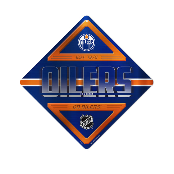 NHL Hockey Edmonton Oilers  Metal Sign 16.5" x 16.5" Home Décor - Bedroom - Office - Man Cave