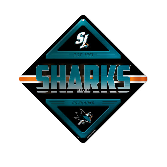 NHL Hockey San Jose Sharks  Metal Sign 16.5" x 16.5" Home Décor - Bedroom - Office - Man Cave