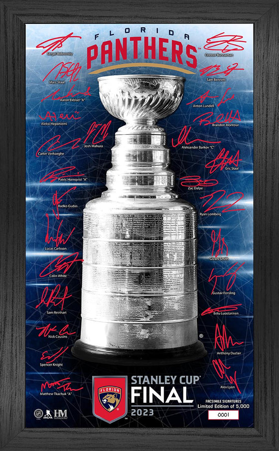 Florida Panthers 2023 NHL Stanley Cup Final Signature Pano Frame