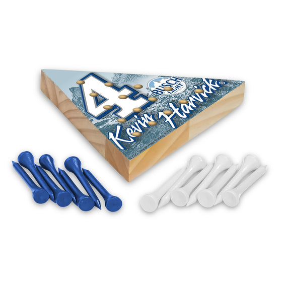 NASCAR Auto Racing Kevin Harvick #4 Busch Light 2022 4.5" x 4" Wooden Travel Sized Pyramid Game - Toy Peg Games - Triangle - Family Fun