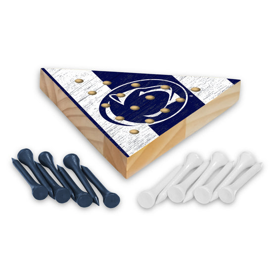 NCAA  Penn State Nittany Lions  4.5" x 4" Wooden Travel Sized Pyramid Game - Toy Peg Games - Triangle - Family Fun