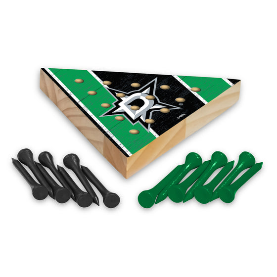 NHL Hockey Dallas Stars  4.5" x 4" Wooden Travel Sized Pyramid Game - Toy Peg Games - Triangle - Family Fun