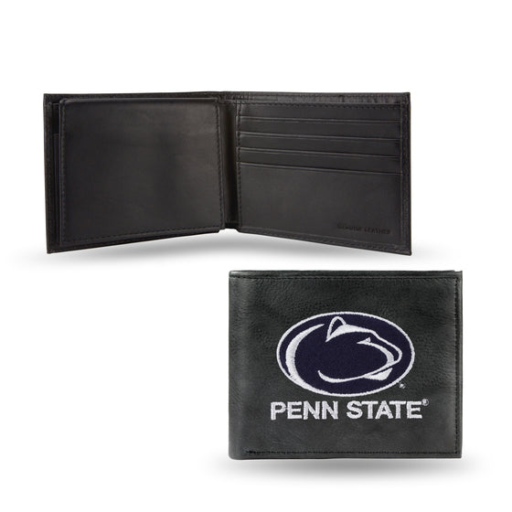 NCAA  Penn State Nittany Lions  Embroidered Genuine Leather Billfold Wallet 3.25" x 4.25" - Slim