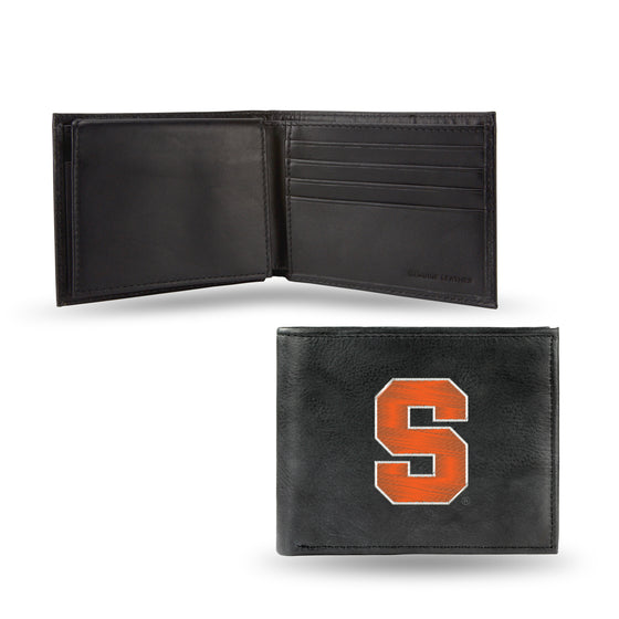 NCAA  Syracuse Orange  Embroidered Genuine Leather Billfold Wallet 3.25" x 4.25" - Slim