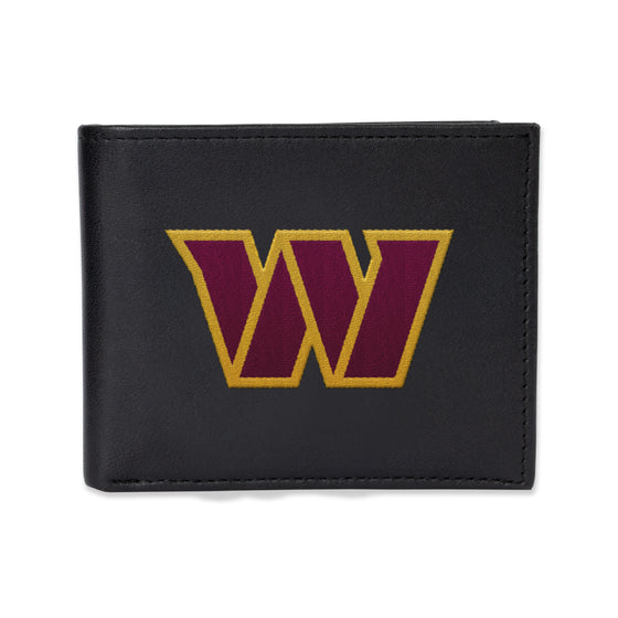 NFL Football Washington Commanders  Embroidered Genuine Leather Billfold Wallet 3.25" x 4.25" - Slim