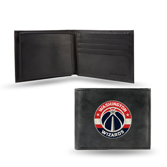 NBA Basketball Washington Wizards  Embroidered Genuine Leather Billfold Wallet 3.25" x 4.25" - Slim