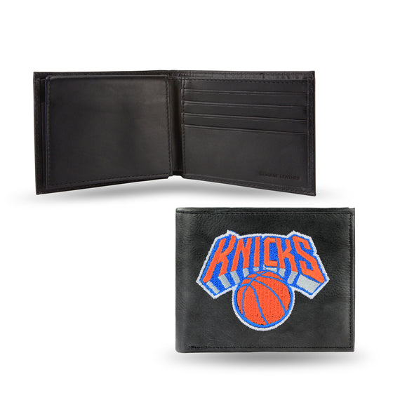 NBA Basketball New York Knicks  Embroidered Genuine Leather Billfold Wallet 3.25" x 4.25" - Slim