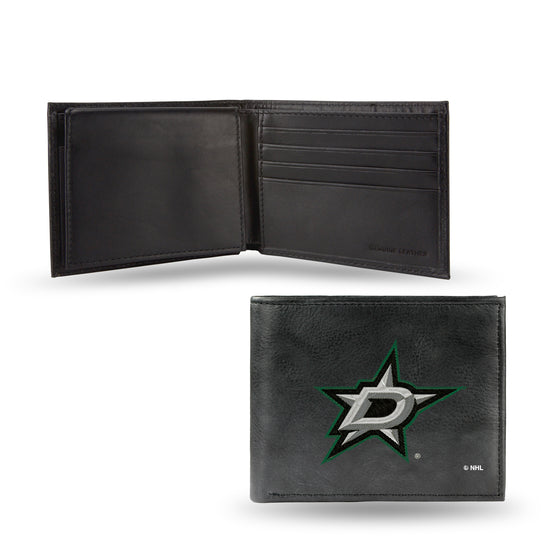 NHL Hockey Dallas Stars  Embroidered Genuine Leather Billfold Wallet 3.25" x 4.25" - Slim