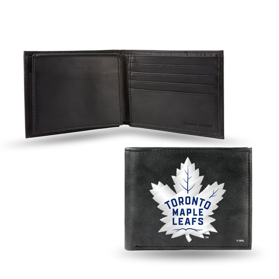 NHL Hockey Toronto Maple Leafs  Embroidered Genuine Leather Billfold Wallet 3.25" x 4.25" - Slim