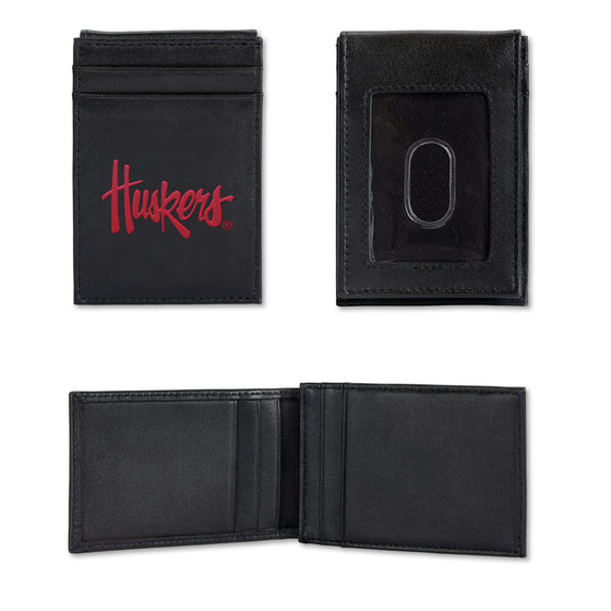 NCAA  Nebraska Cornhuskers  Embroidered Front Pocket Wallet - Slim/Light Weight - Great Gift Item