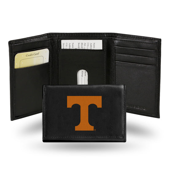 NCAA  Tennessee Volunteers  Embroidered Genuine Leather Tri-fold Wallet 3.25" x 4.25" - Slim
