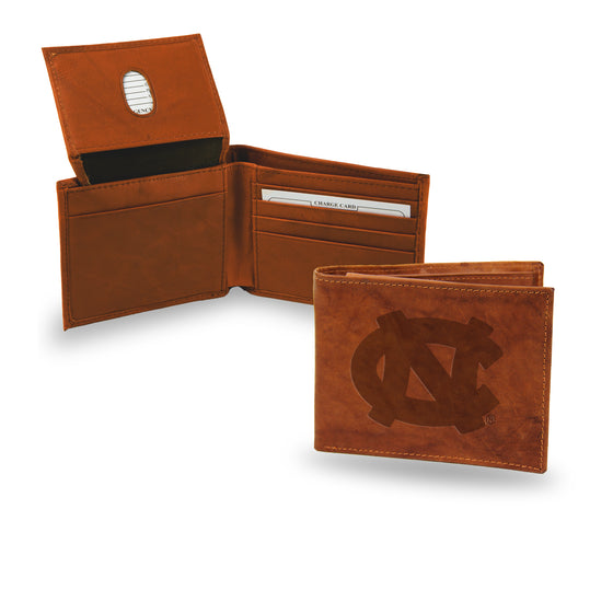 NCAA  North Carolina Tar Heels  Genuine Leather Billfold Wallet - 3.25" x 4.25" - Slim Style