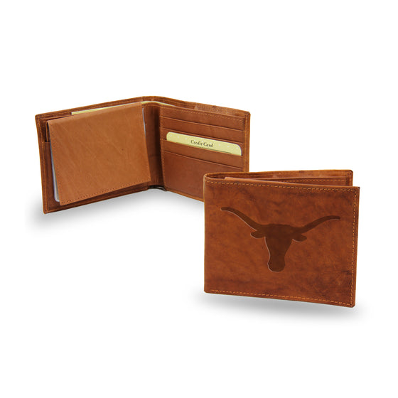 NCAA  Texas Longhorns  Genuine Leather Billfold Wallet - 3.25" x 4.25" - Slim Style