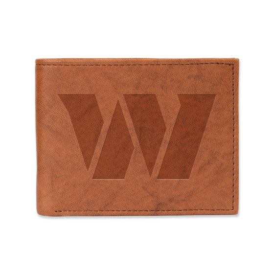 NFL Football Washington Commanders  Genuine Leather Billfold Wallet - 3.25" x 4.25" - Slim Style