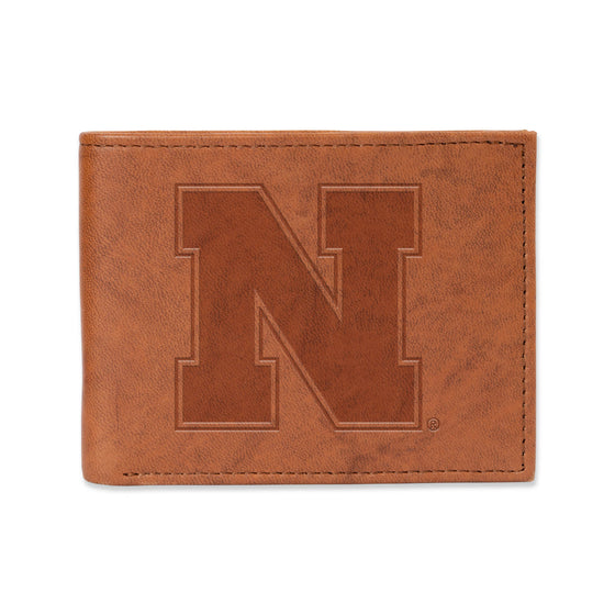 NCAA  Nebraska Cornhuskers  Genuine Leather Billfold Wallet - 3.25" x 4.25" - Slim Style