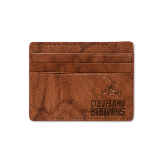 NFL Football Cleveland Browns  Embossed Leather Credit Cart Wallet