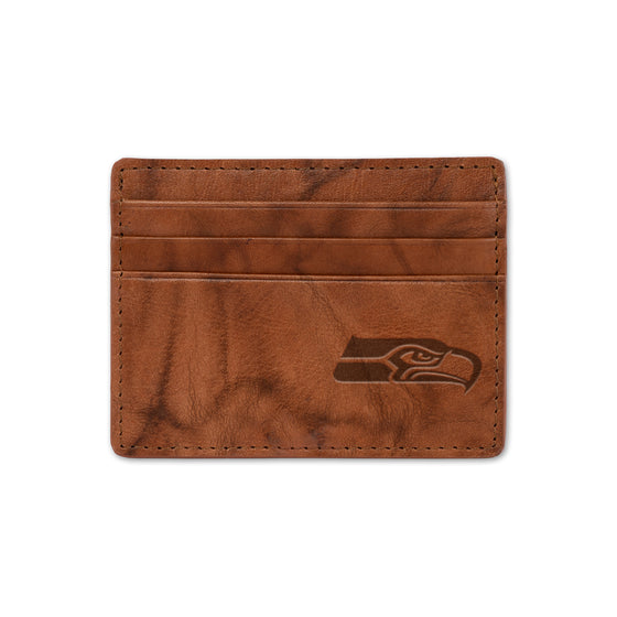 NFL Football Seattle Seahawks  Embossed Leather Credit Cart Wallet