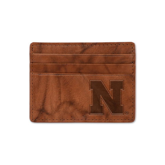 NCAA  Nebraska Cornhuskers  Embossed Leather Credit Cart Wallet