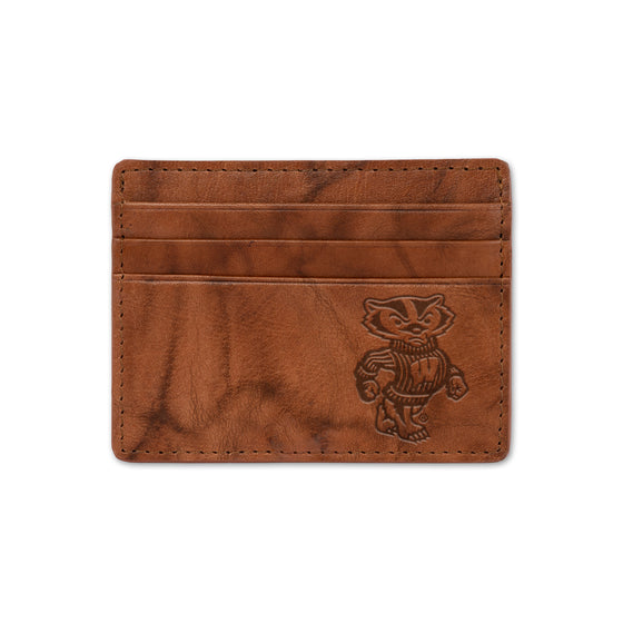 NCAA  Wisconsin Badgers Standard Embossed Leather Credit Cart Wallet