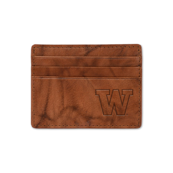 NCAA  Washington Huskies  Embossed Leather Credit Cart Wallet