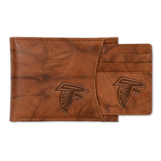 NFL Football Atlanta Falcons  Genuine Leather Slider Wallet - 2 Gifts in One