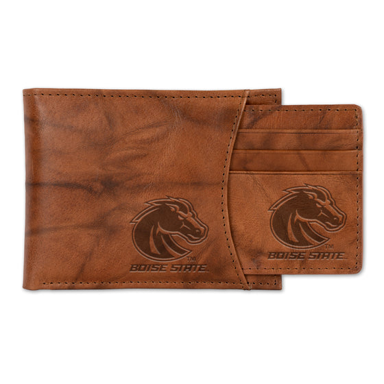 NCAA  Boise State Broncos  Genuine Leather Slider Wallet - 2 Gifts in One