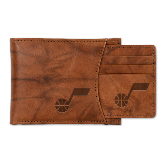 NBA Basketball Utah Jazz  Genuine Leather Slider Wallet - 2 Gifts in One