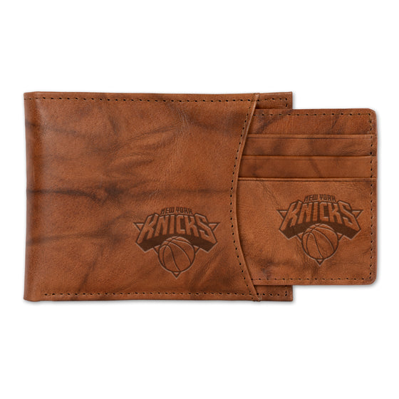 NBA Basketball New York Knicks  Genuine Leather Slider Wallet - 2 Gifts in One
