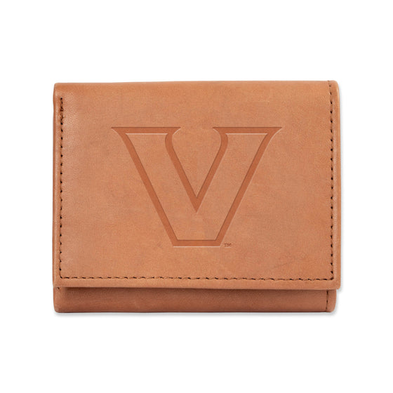 NCAA  Vanderbilt Commodores  Brown Embossed Genuine Leather Tri-Fold Wallet
