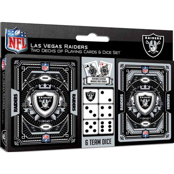 Las Vegas Raiders - 2-Pack Playing Cards & Dice Set - 757 Sports Collectibles